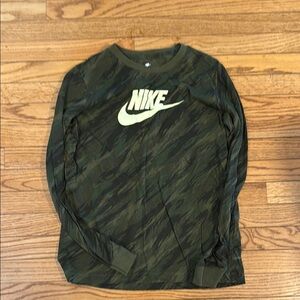 Nike Green Camouflage Long Sleeve Shirt